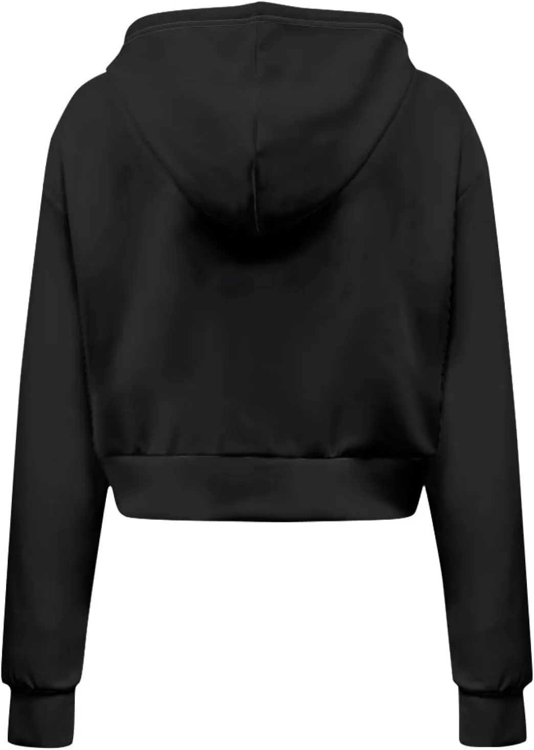 DISNIMO Women's Hooded Sweatshirt Long Sleeve Crop Top Pullover Shirt Casual Zip up Athletic Hoodie Jacket S-5XL