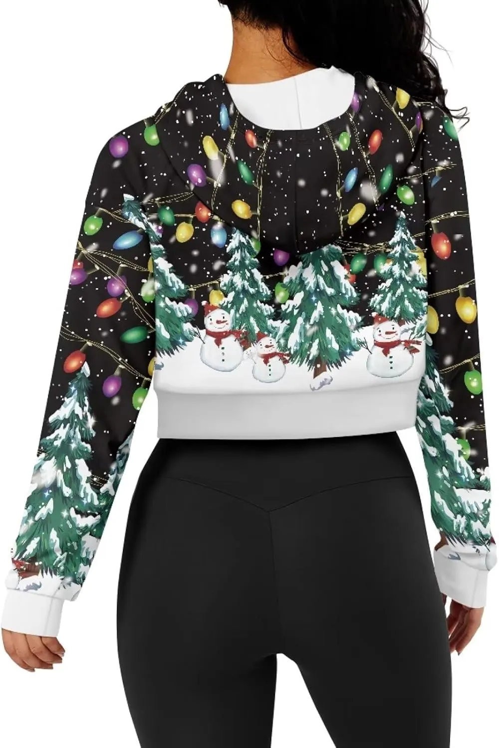 DISNIMO Women's Hooded Sweatshirt Long Sleeve Crop Top Pullover Shirt Casual Zip up Athletic Hoodie Jacket S-5XL
