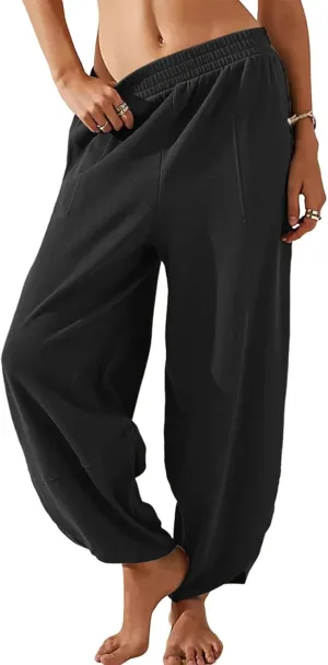 Dokotoo Womens Wide Leg High Waisted Stretch Quick Dry Lightweight Womens Pants with Pockets Loose Casual Lounge Pants