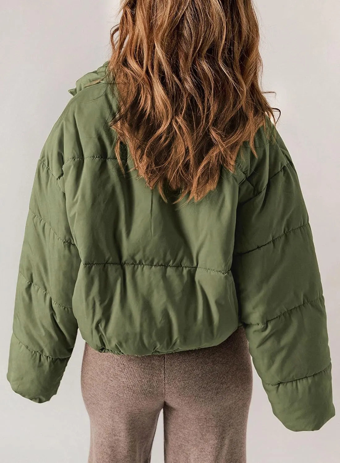 Dokotoo Womens Winter Quilted Jackets Long Sleeve Full Zip Puffer Jacket Coats with Pockets