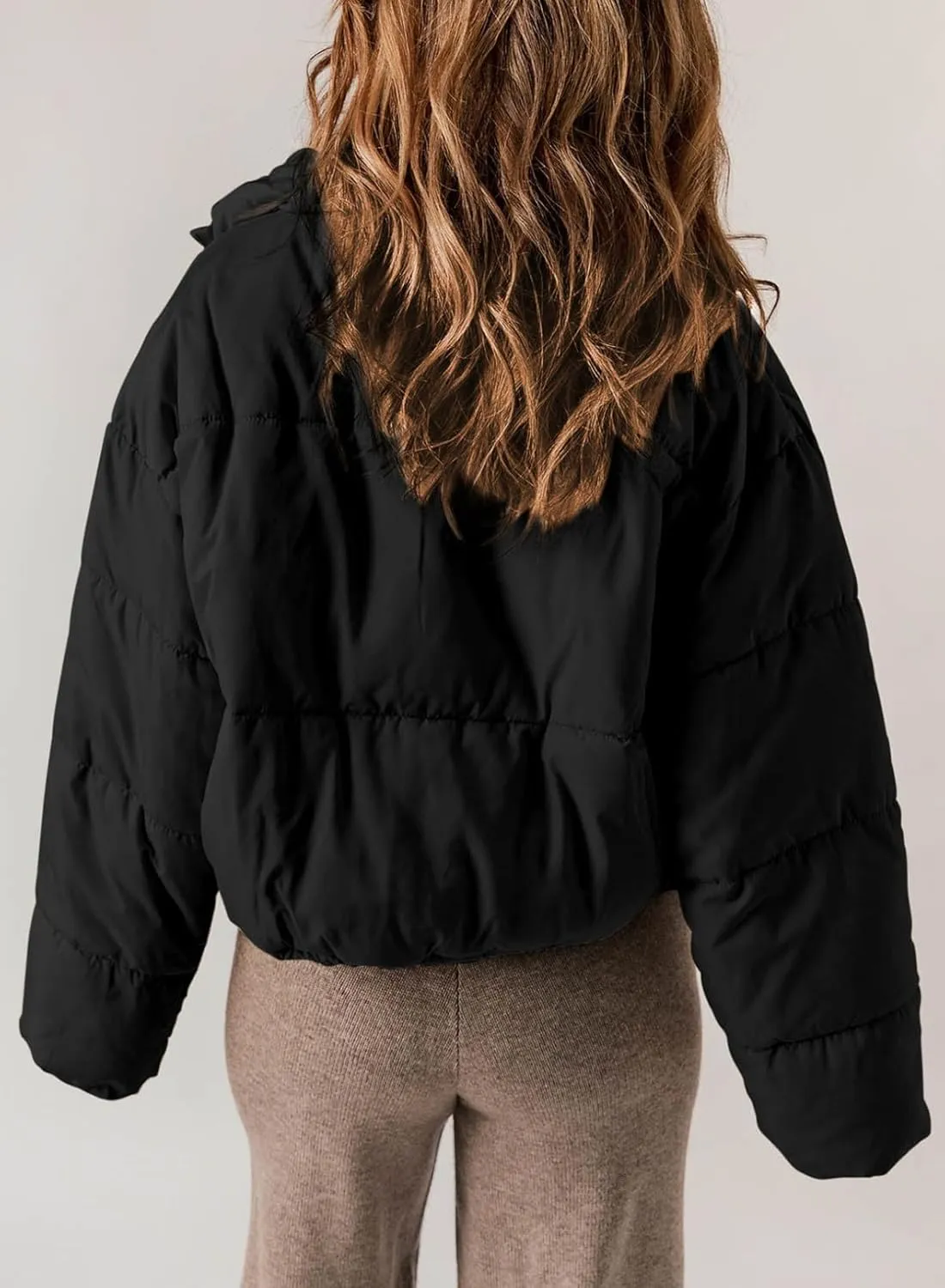 Dokotoo Womens Winter Quilted Jackets Long Sleeve Full Zip Puffer Jacket Coats with Pockets