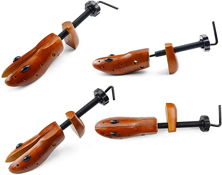 Echodo 2 Way Cedar Shoe Trees For Men Wooden Shoe Stretcher Adjustable Unisex Shaper