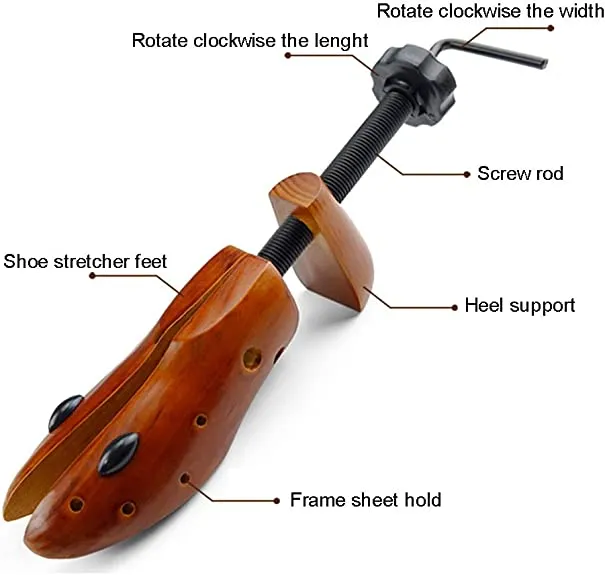 Echodo 2 Way Cedar Shoe Trees For Men Wooden Shoe Stretcher Adjustable Unisex Shaper