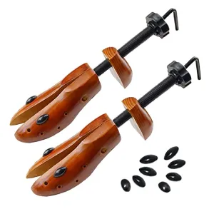 Echodo 2 Way Cedar Shoe Trees For Men Wooden Shoe Stretcher Adjustable Unisex Shaper