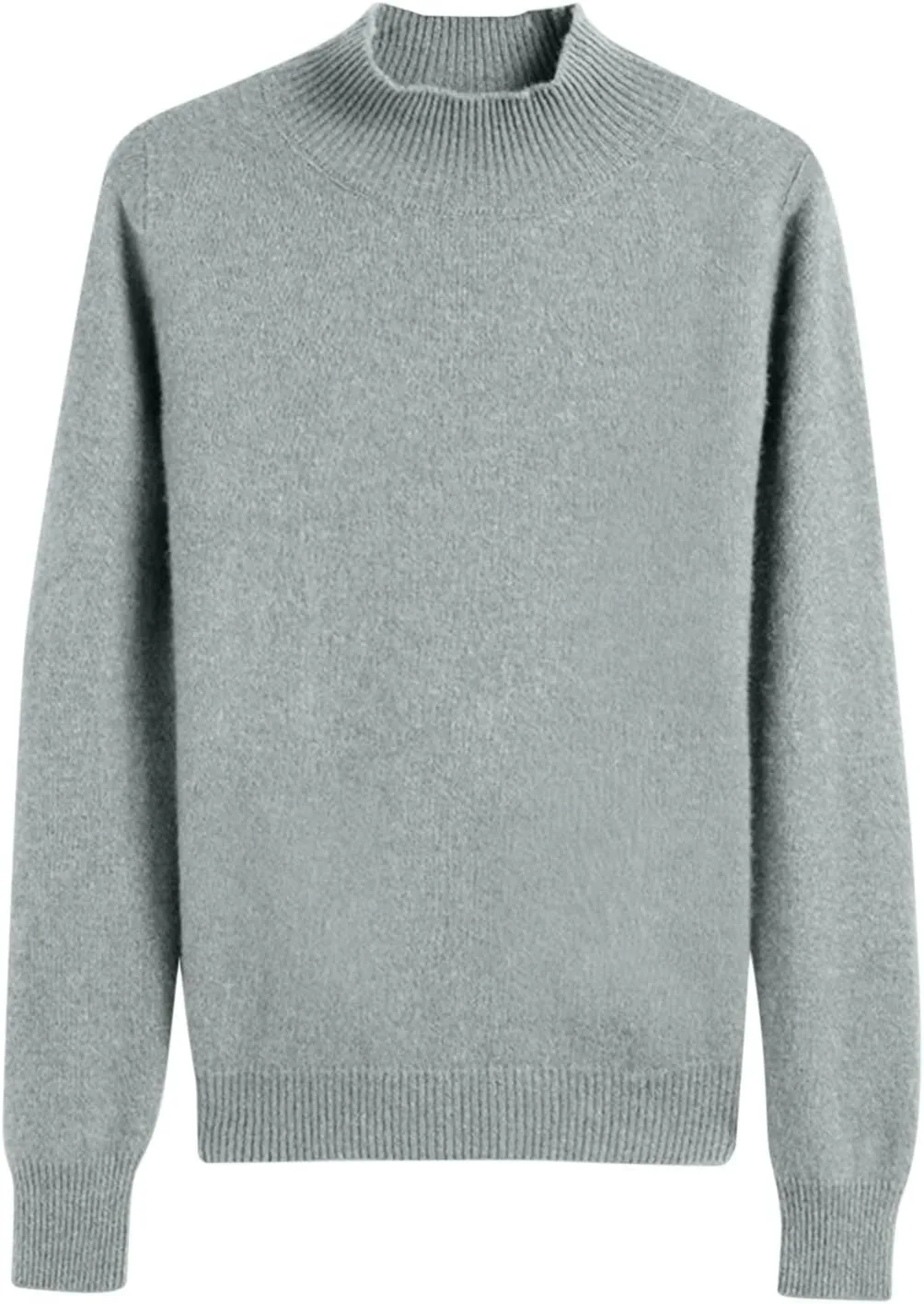 Fall Sweater for Women Casual Comfy Oversized Basic Knit Sweater Tops Long Sleeve Mock Neck Slim Fit Trendy Pullover