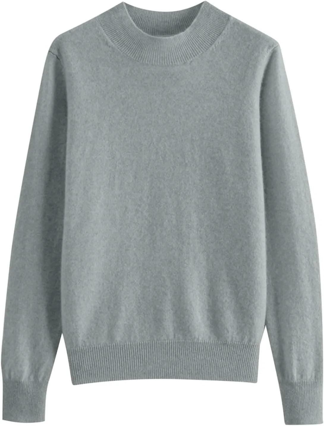Fall Sweater for Women Casual Comfy Oversized Basic Knit Sweater Tops Long Sleeve Mock Neck Slim Fit Trendy Pullover