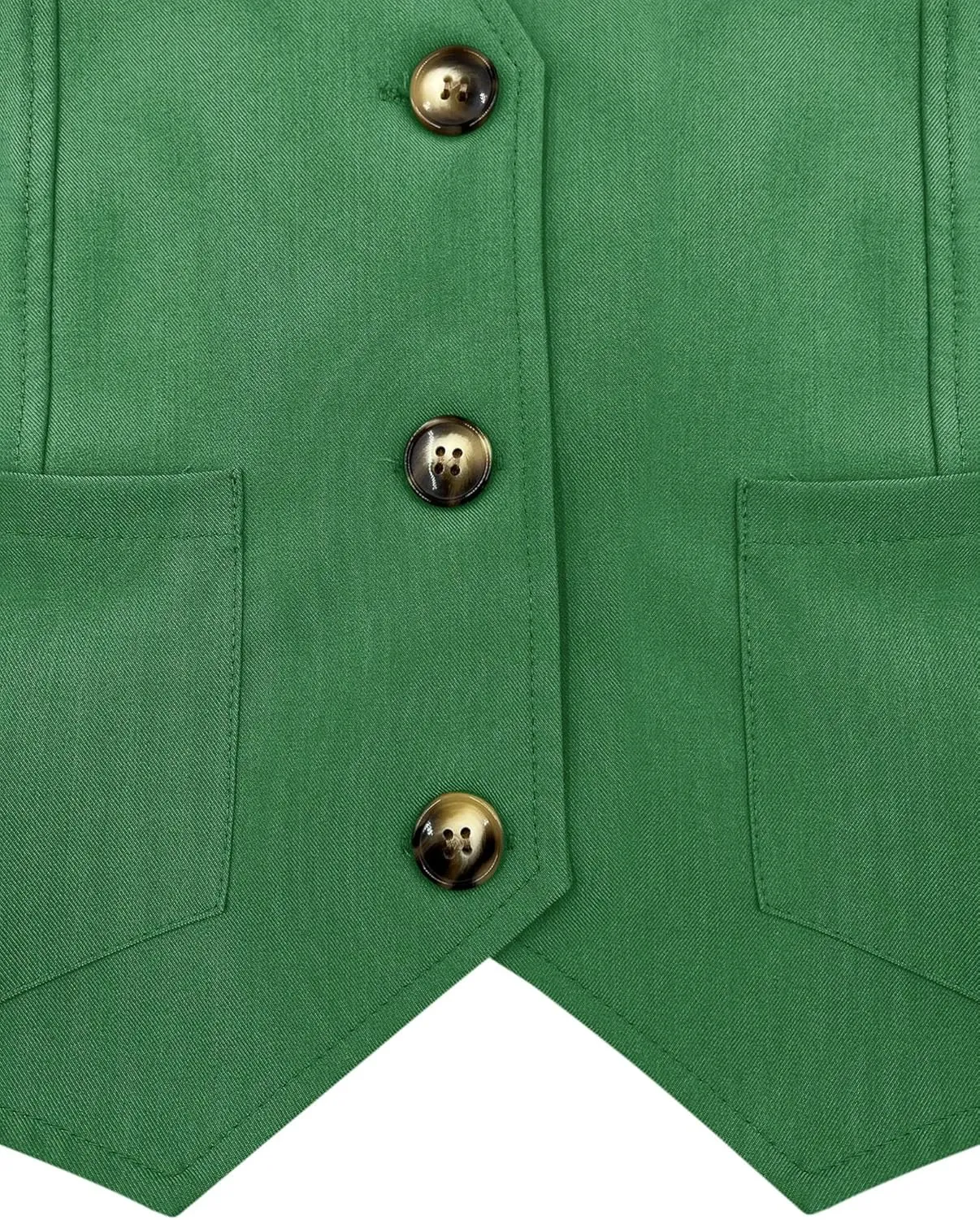 Fallorchid Women's Business Button Up Sleeveless Vest Crop Tops V Neck Jacket Waistcoat