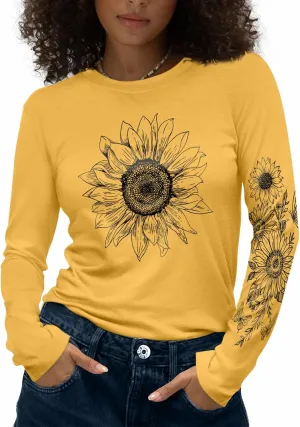 Flafens Long Sleeve T Shirts for Women - Crewneck Womens Graphic Tees Cotton Cute Cool Tshirts Teens Girls Girly