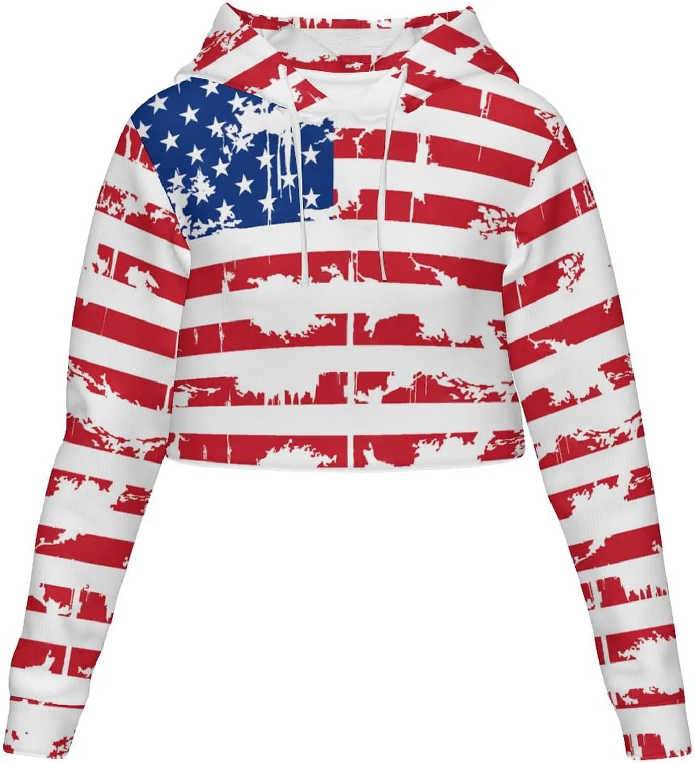 Haiti Flag Womens Cropped Hoodie Crop Top Sweatshirts for Women Casual Cropped Sweater