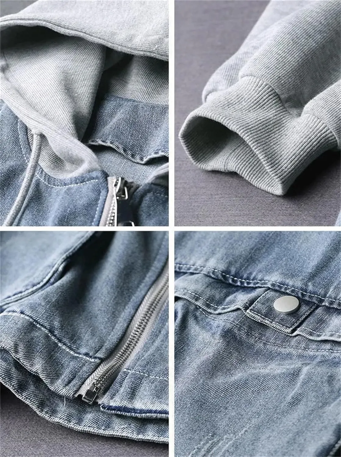 Hooded Denim Jacket For Women Spring Autumn Loose Trench Coat Cowgirl Baseball Uniform Windbreakers