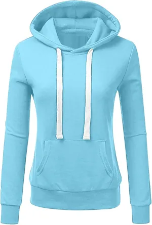 Hooded Sweatshirt Women Fleece Sherpa Lined Long Sleeve Pullover Shirts Fluffy Outerwear With Pockets Preppy Clothes