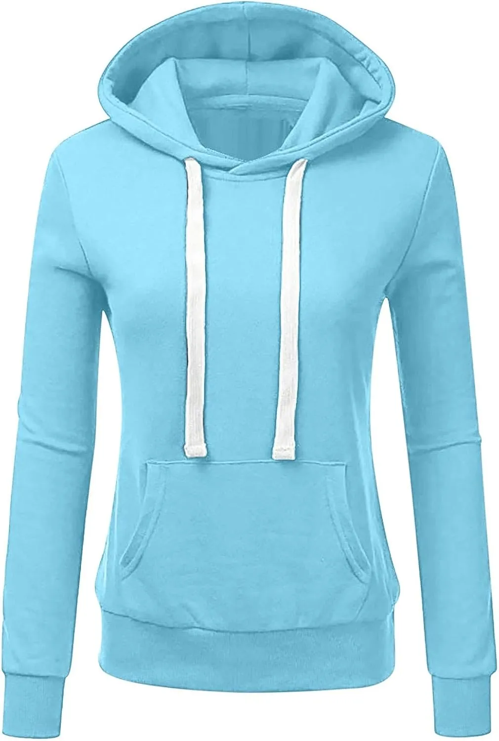 Hooded Sweatshirt Women Fleece Sherpa Lined Long Sleeve Pullover Shirts Fluffy Outerwear With Pockets Preppy Clothes