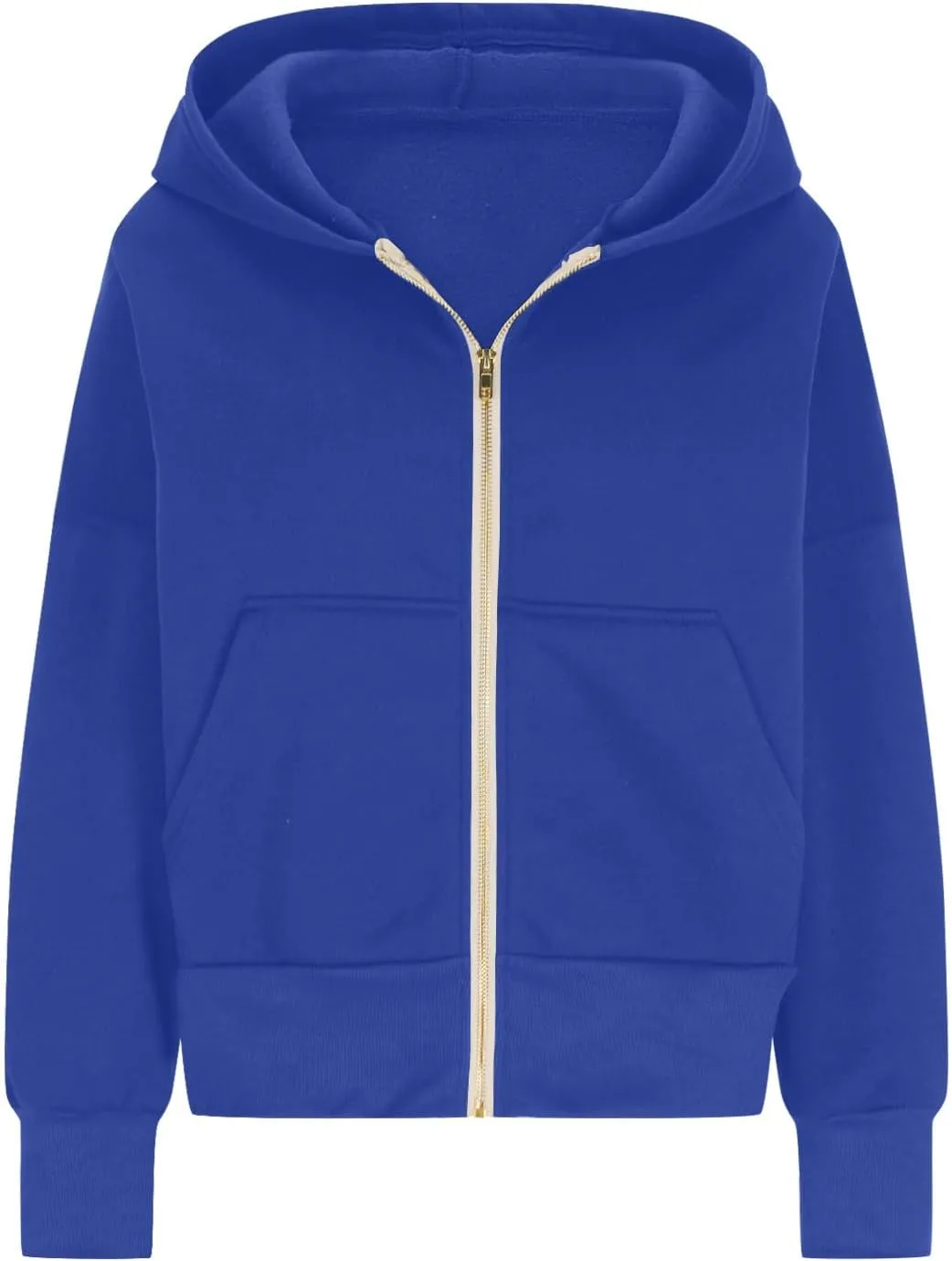 Hoodies For Women Full Zip Up Oversized Sweatshirts Casual Long Sleeve Track Jackets With Pockets 2024 Fall Outfits