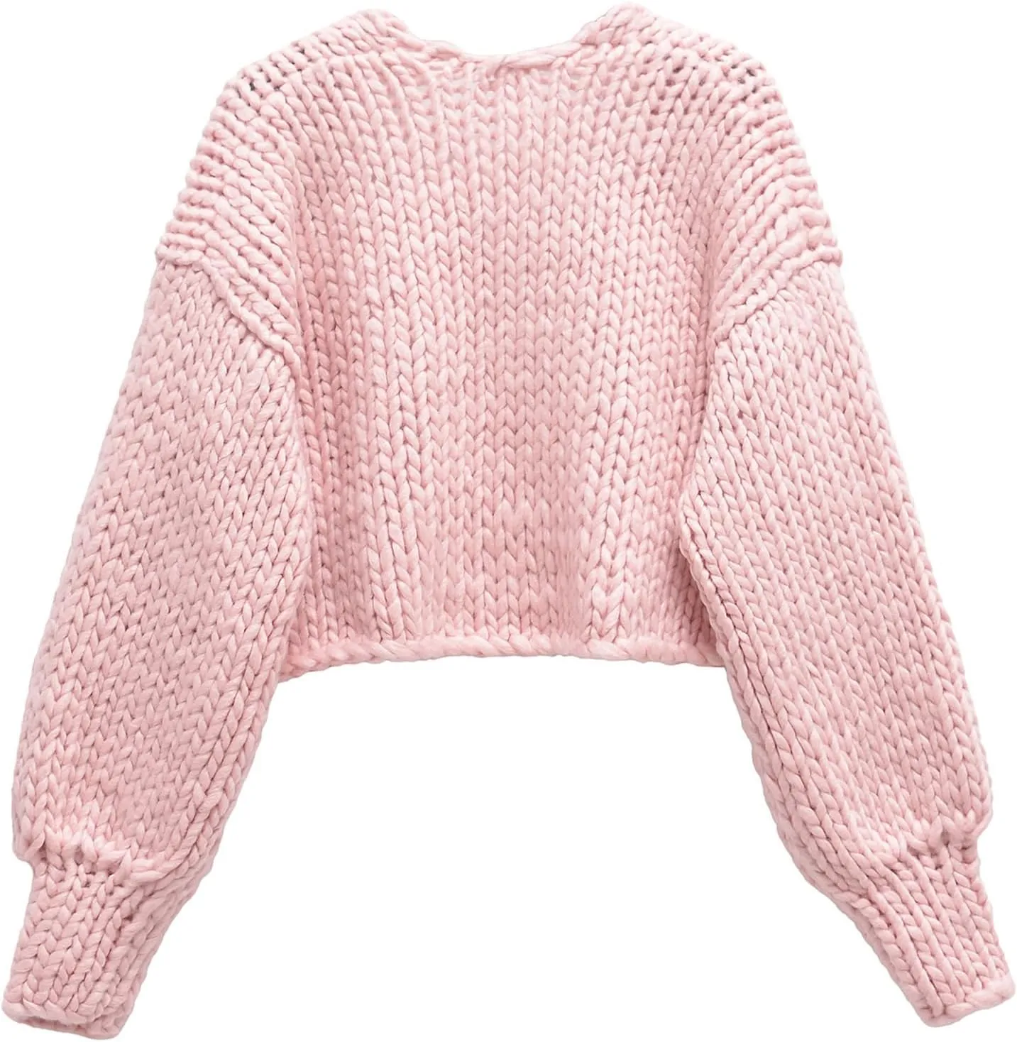 HOULENGS Women's Cardigan Sweaters 2025 Spring Fall Trendy Chunky Knit Outerwear Open Front Fashion Long Sleeve Cardigans
