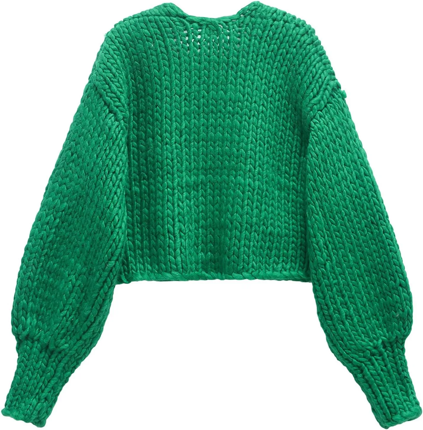HOULENGS Women's Cardigan Sweaters 2025 Spring Fall Trendy Chunky Knit Outerwear Open Front Fashion Long Sleeve Cardigans