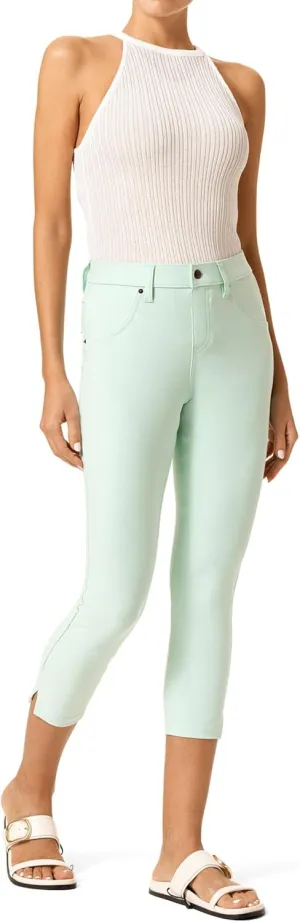 HUE Women's Ankle Slit Essential Denim Capri Leggings