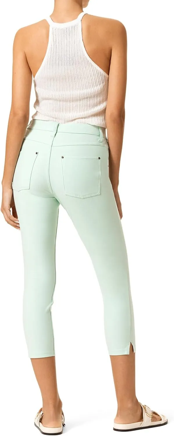 HUE Women's Ankle Slit Essential Denim Capri Leggings