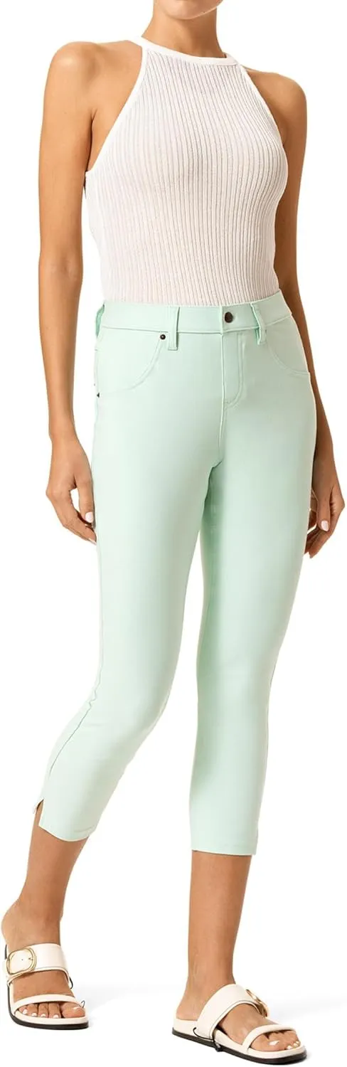 HUE Women's Ankle Slit Essential Denim Capri Leggings