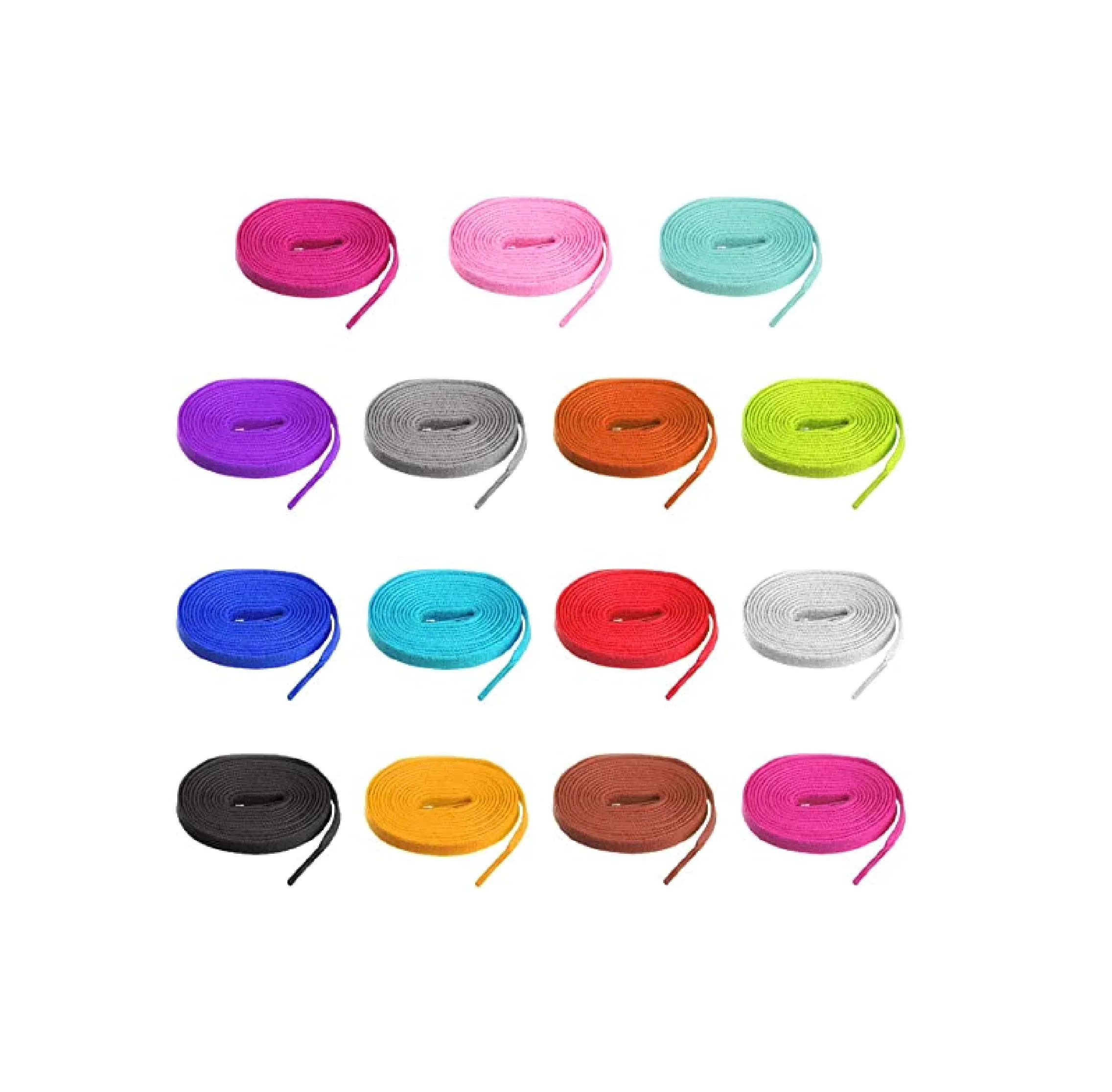 ISUSSER 15 Pairs 45" Flat Coloured Athletic Shoe Laces for Sneakers Skate Shoes Boots and Sport Shoes