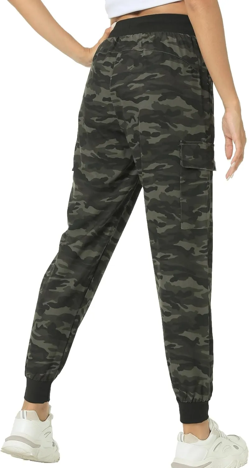 Kcutteyg Womens Water Resistant Hiking Pants with Pockets Quick Dry Soft Athletic Workout Joggers Pants for Camping Travel