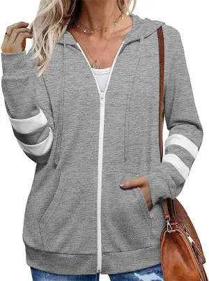 KEOMUD Women's Zip Up Hoodie Long Sleeve Hooded Sweatshirts With Pockets Jacket Coat for Women