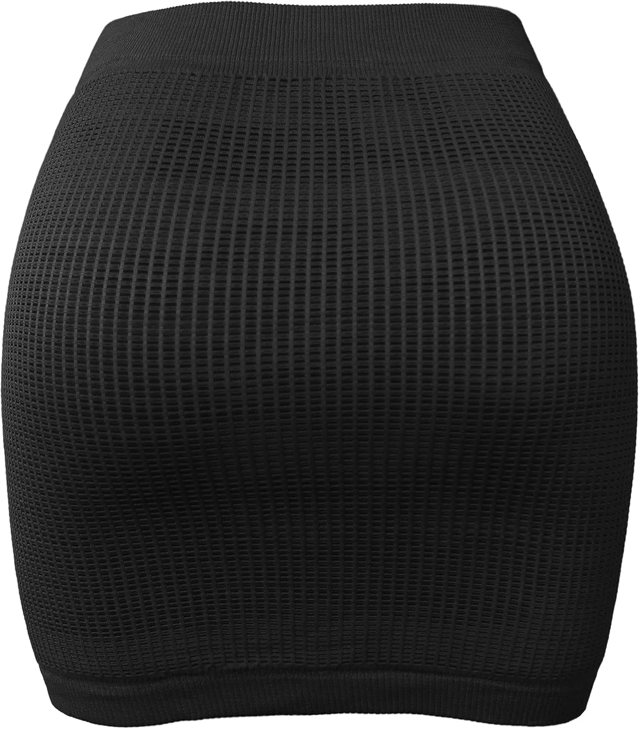 KMystic Stretch Seamless Solid Basic Pleated Bodycon Mini Skirt