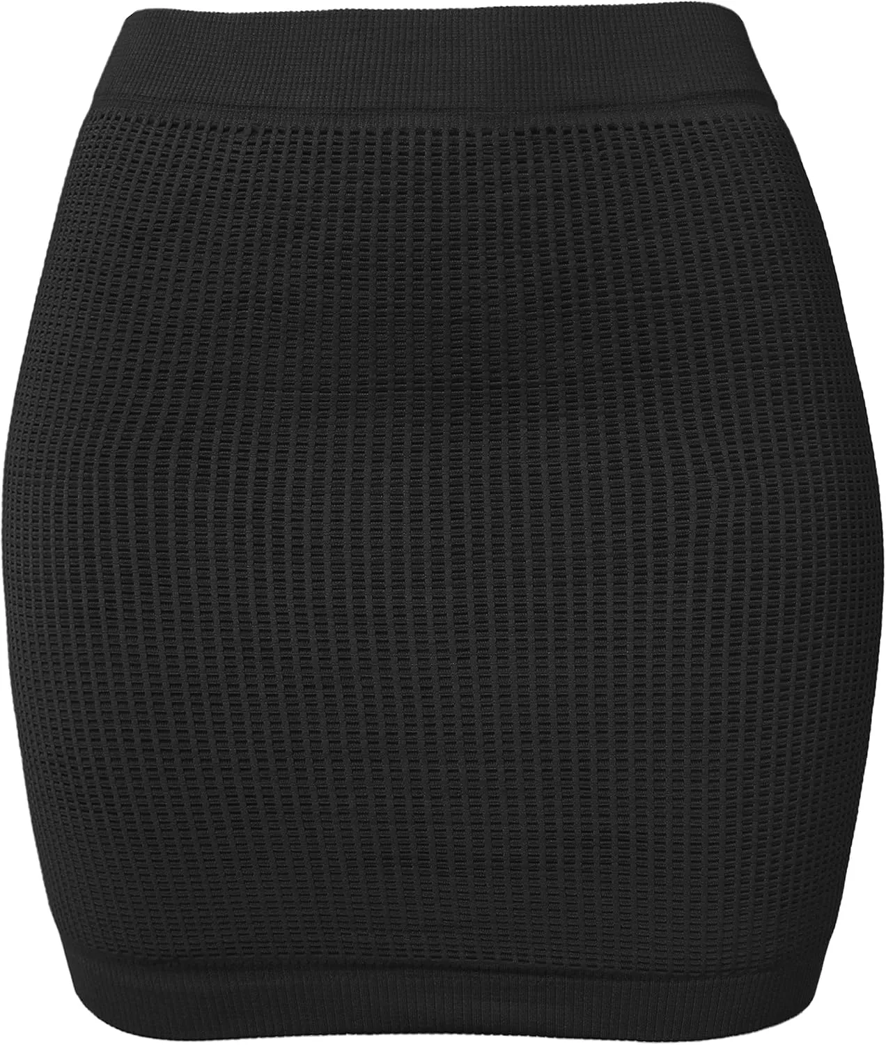 KMystic Stretch Seamless Solid Basic Pleated Bodycon Mini Skirt