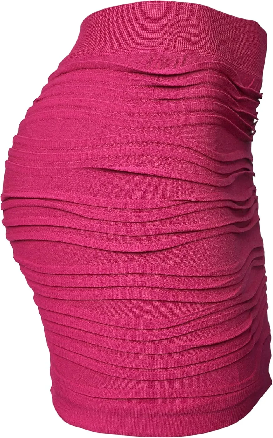 KMystic Stretch Seamless Solid Basic Pleated Bodycon Mini Skirt