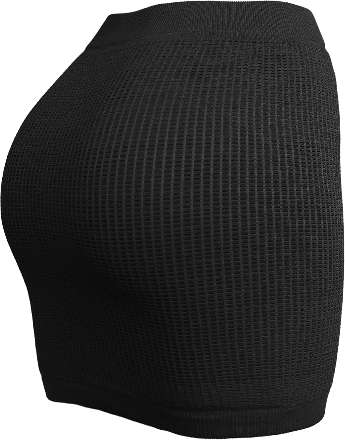 KMystic Stretch Seamless Solid Basic Pleated Bodycon Mini Skirt