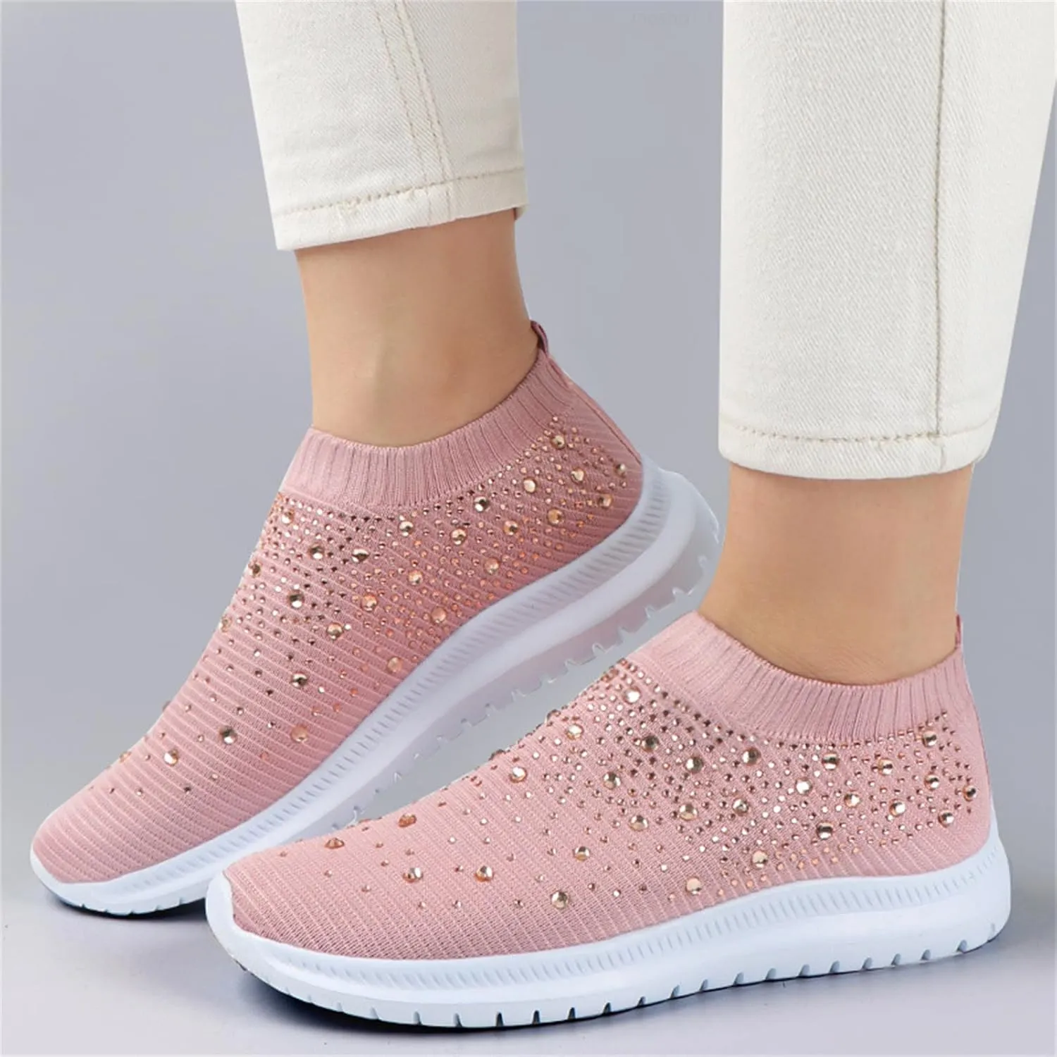 Ladmiple Gym Shoes For Women Workout Memory Foam Walking Shoes Slip on Sock Sneakers Mesh Athletic Running Tennis Shoes