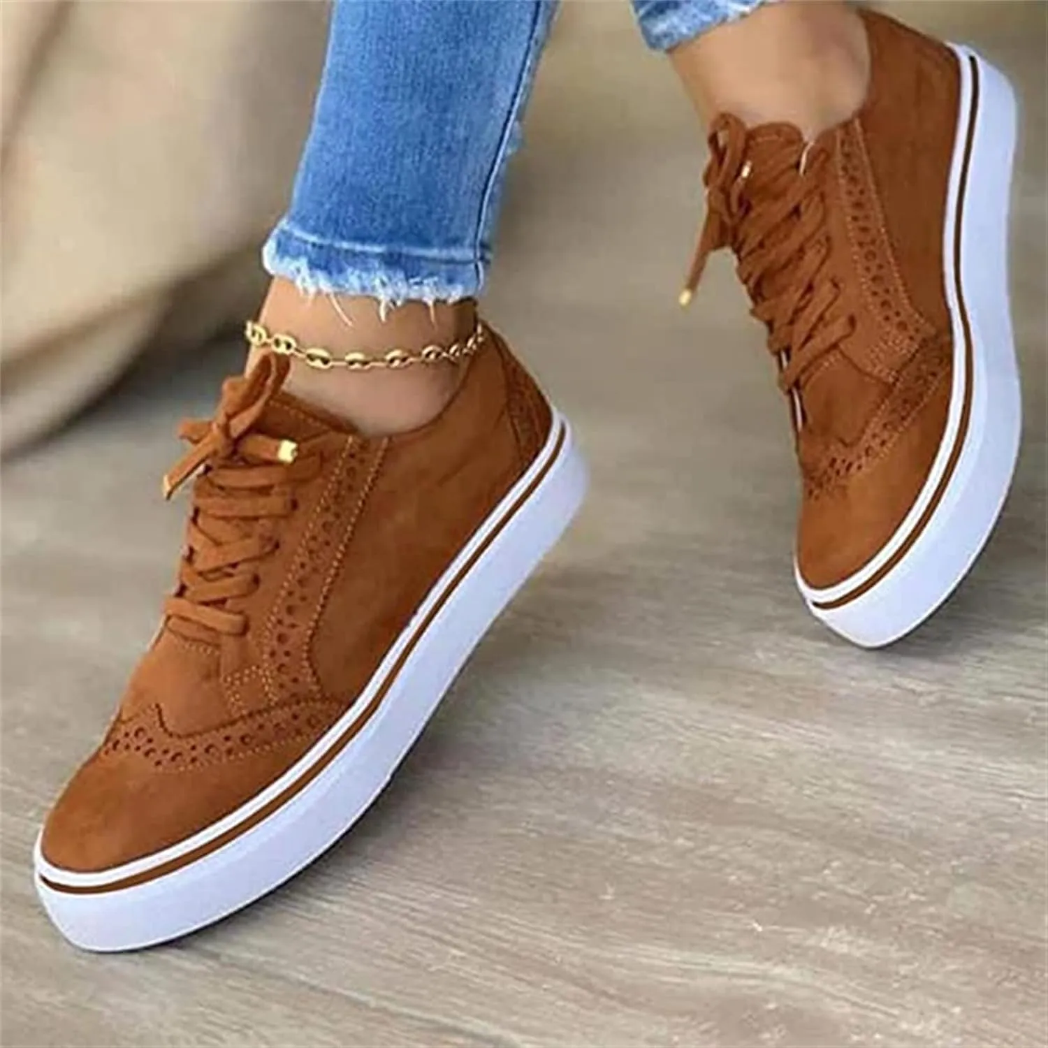 Ladmiple Shoes For Women Sneakers Slip Ons Leather Shoes Fashion Casual Dressy Summer Platform Flats Walking Loafers