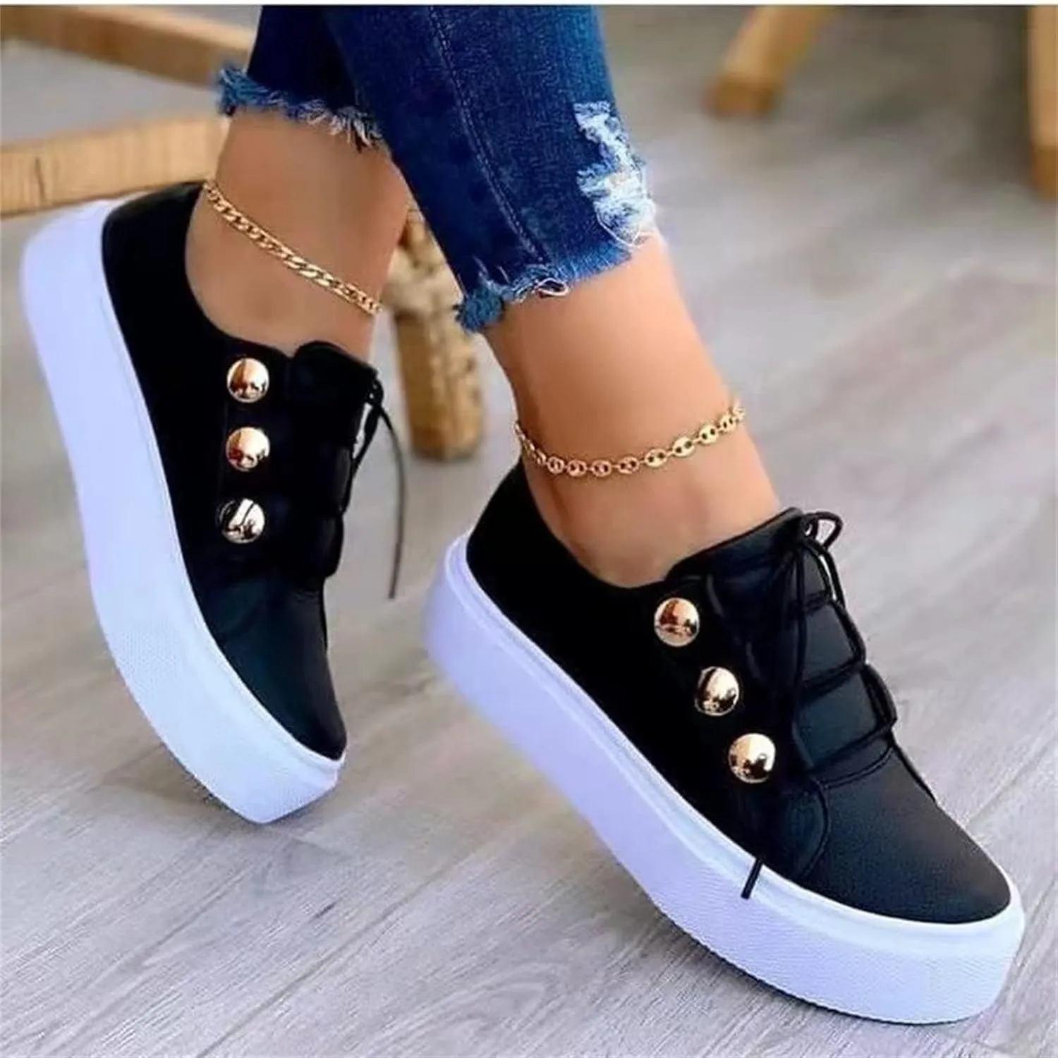 Ladmiple Shoes For Women Sneakers Slip Ons Walking Shoes Lady Platform Loafers Fashion Casual Dressy Summer Flats Shoes