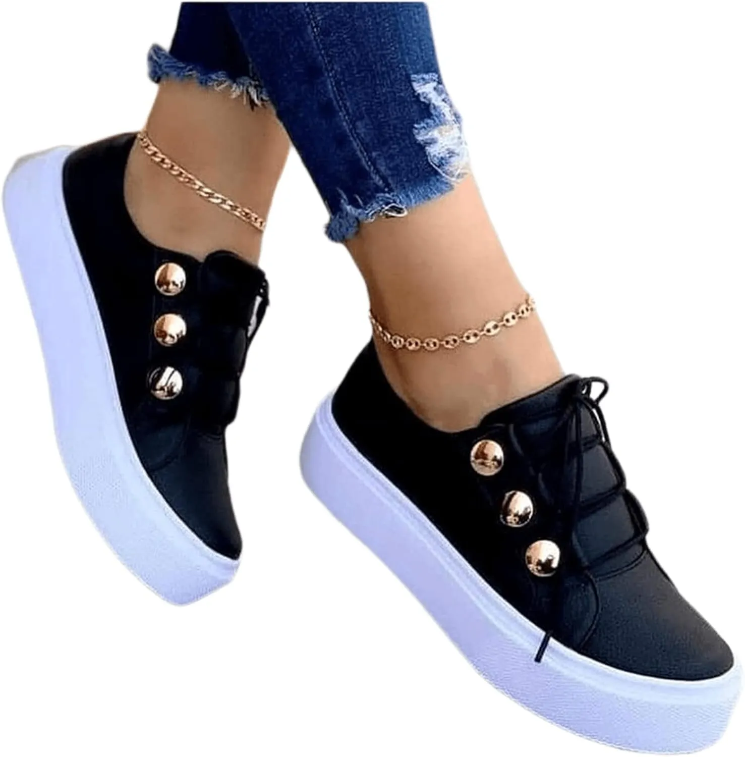Ladmiple Shoes For Women Sneakers Slip Ons Walking Shoes Lady Platform Loafers Fashion Casual Dressy Summer Flats Shoes
