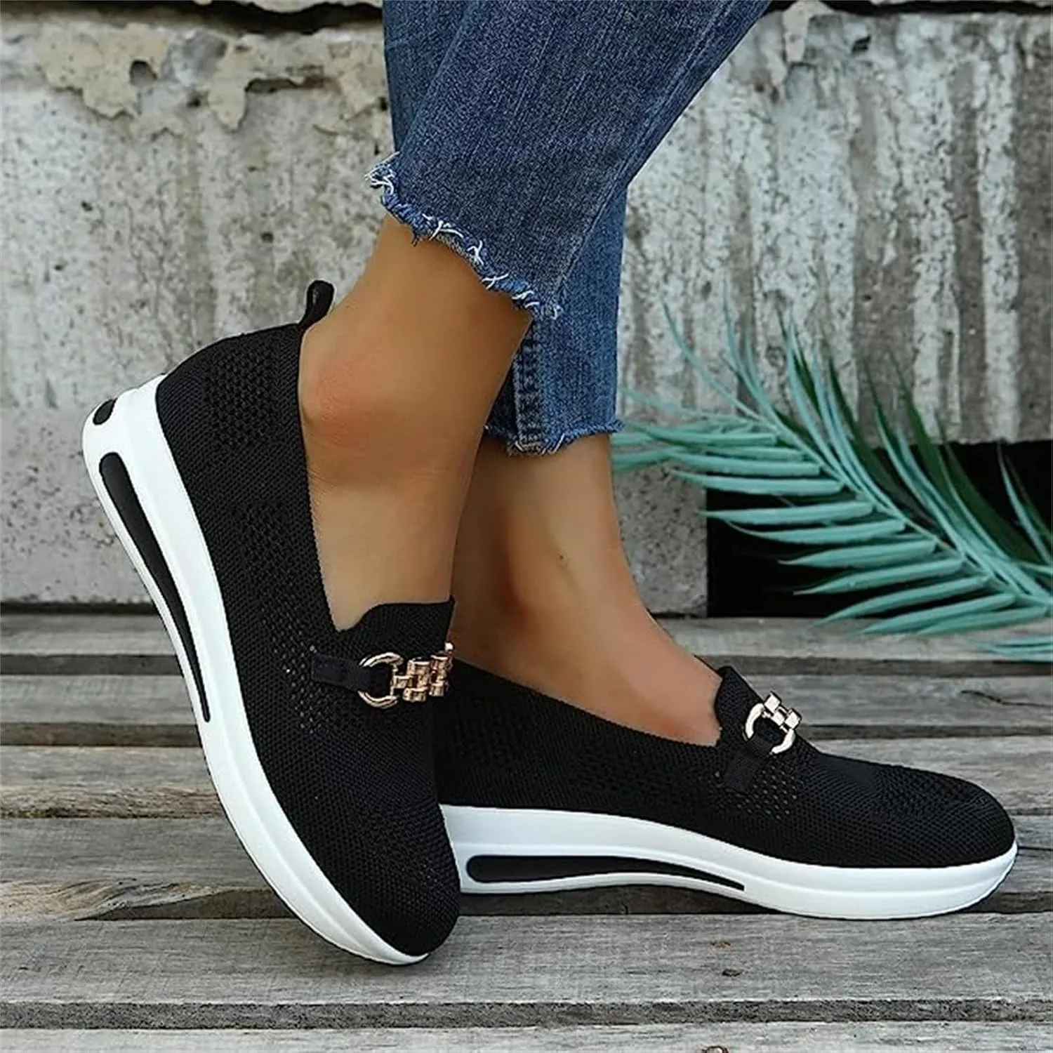 Ladmiple Tennis Shoes Womens Slip Ons Lightweight Breathable Walking Athletic Casual Sneakers for Running Gym Workout