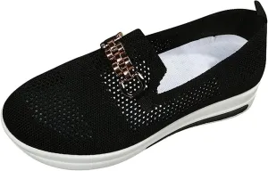 Ladmiple Tennis Shoes Womens Slip Ons Lightweight Breathable Walking Athletic Casual Sneakers for Running Gym Workout