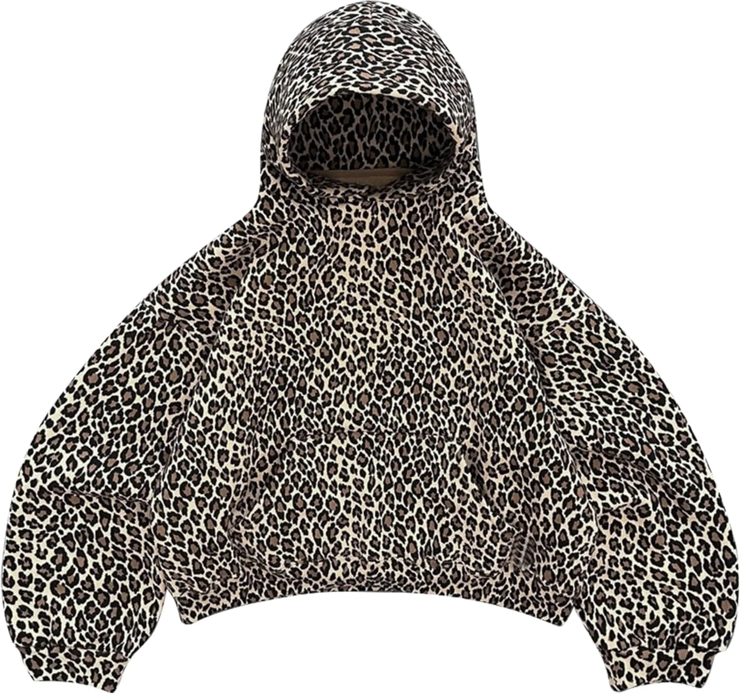 Leopard Print Oversized Hoodie for Men Women Cheetah Graphic Printed Hooded Sweatshirts Streetwear Pullover Hoodies
