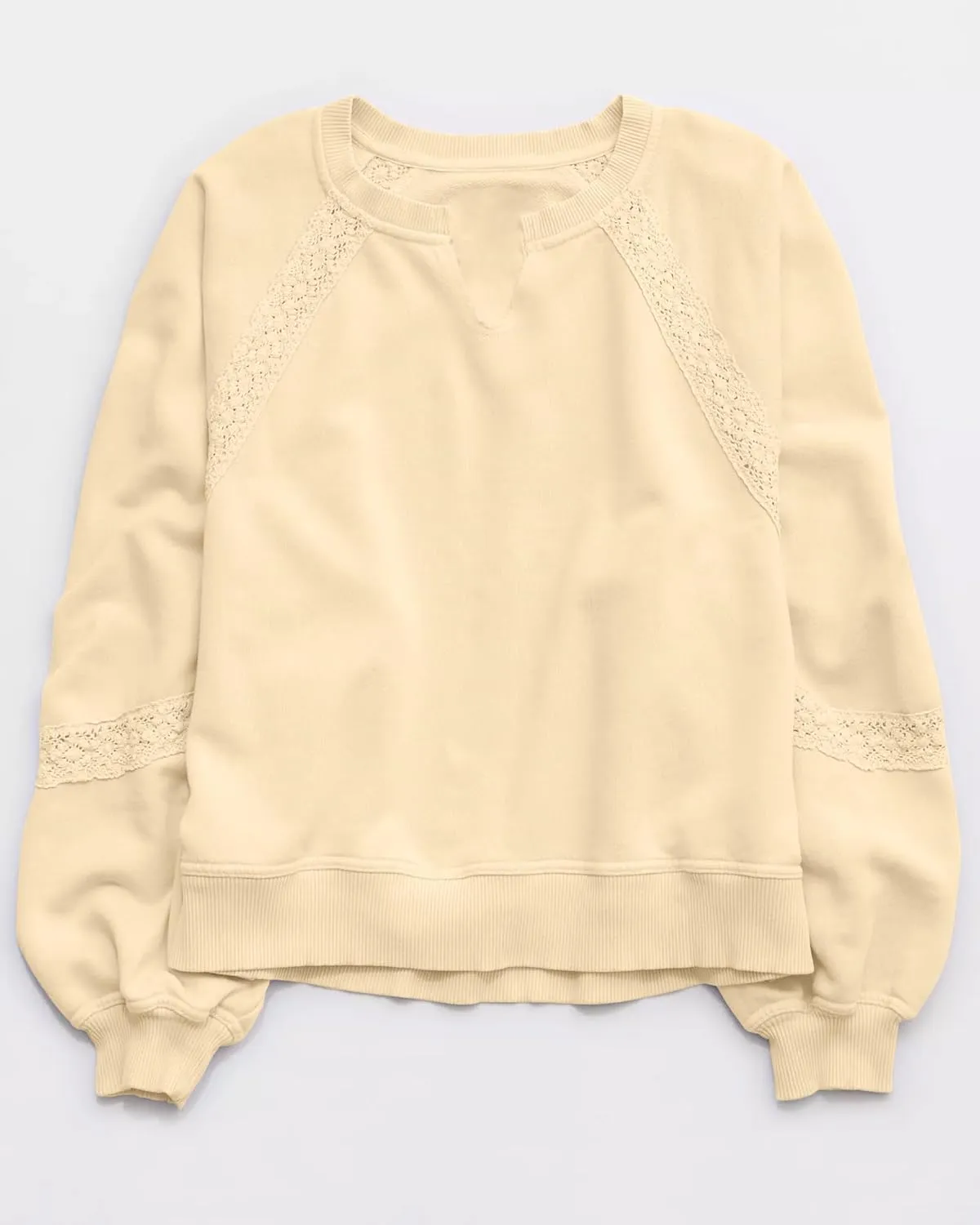 Locachy Womens Oversized Sweatshirt Casual V Neck Long Sleeve Cropped Pullover Tops Trendy Loose Blouses