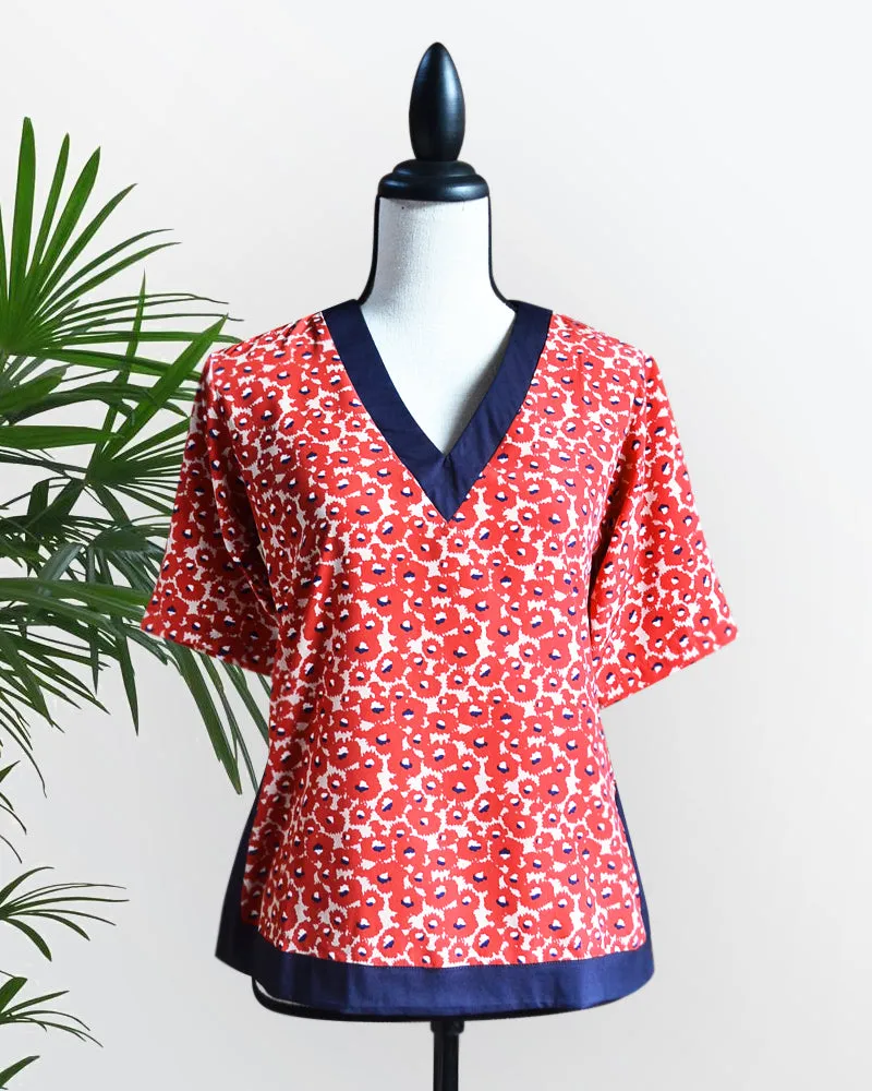 MARILEE NAVY BLUE/RED TOP