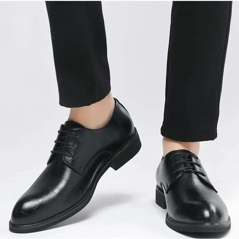 Men's Classic Lace-up Dress Shoes Mens Faux Patent Leather Comfortable Tuxedo Shoes Business Non-Slip Men Walking Oxford Shoes