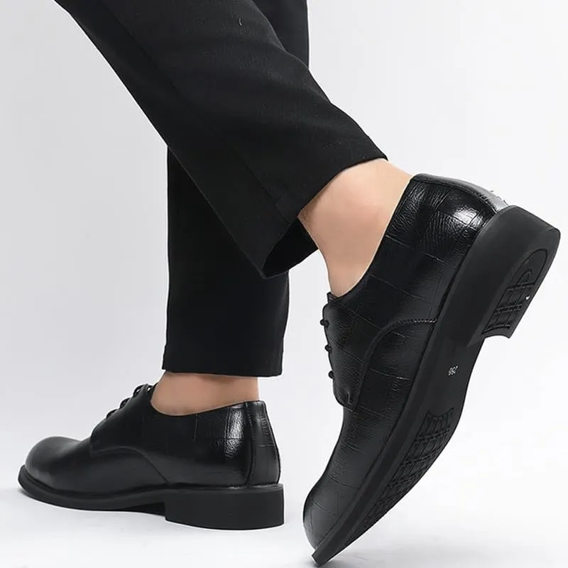 Men's Classic Lace-up Dress Shoes Mens Faux Patent Leather Comfortable Tuxedo Shoes Business Non-Slip Men Walking Oxford Shoes