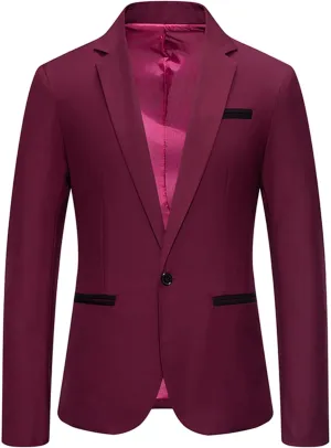 Mens Suit Jacket Daily Business Casual Suits Jackets for Men Slim Fit Solid Dinner Blazer Prom Wedding Dress Coat