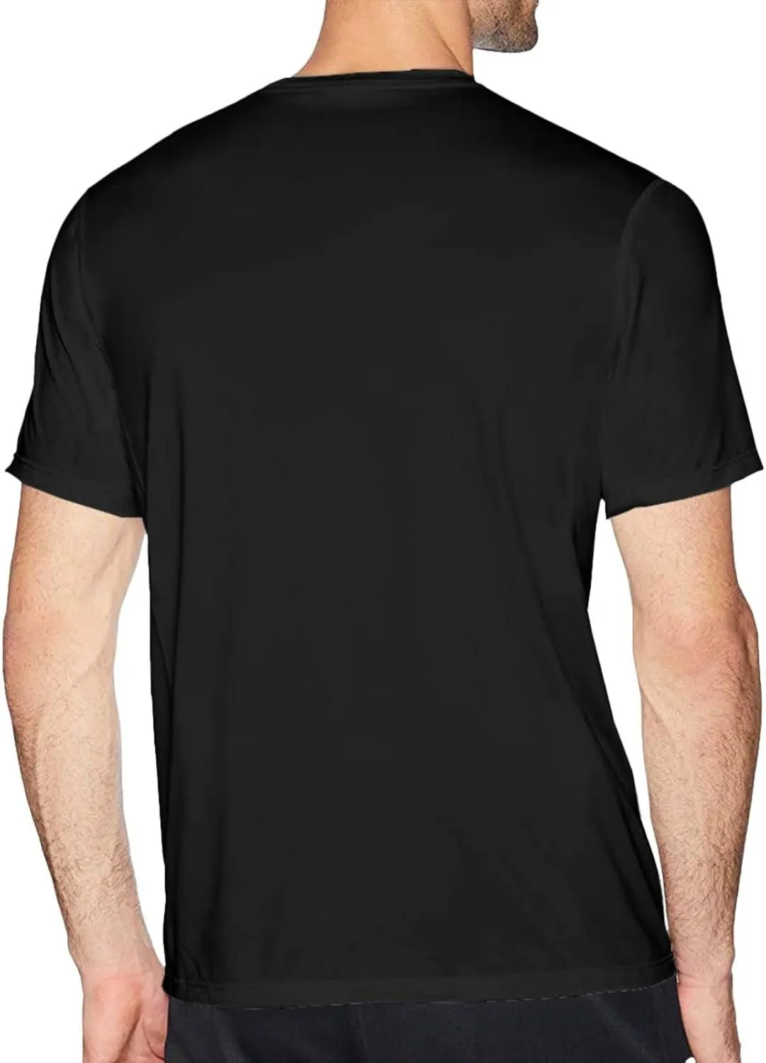 Men's T Shirt Cotton Graphic Short Sleeve Crew Neck Tee Shirts Casual Tops Black