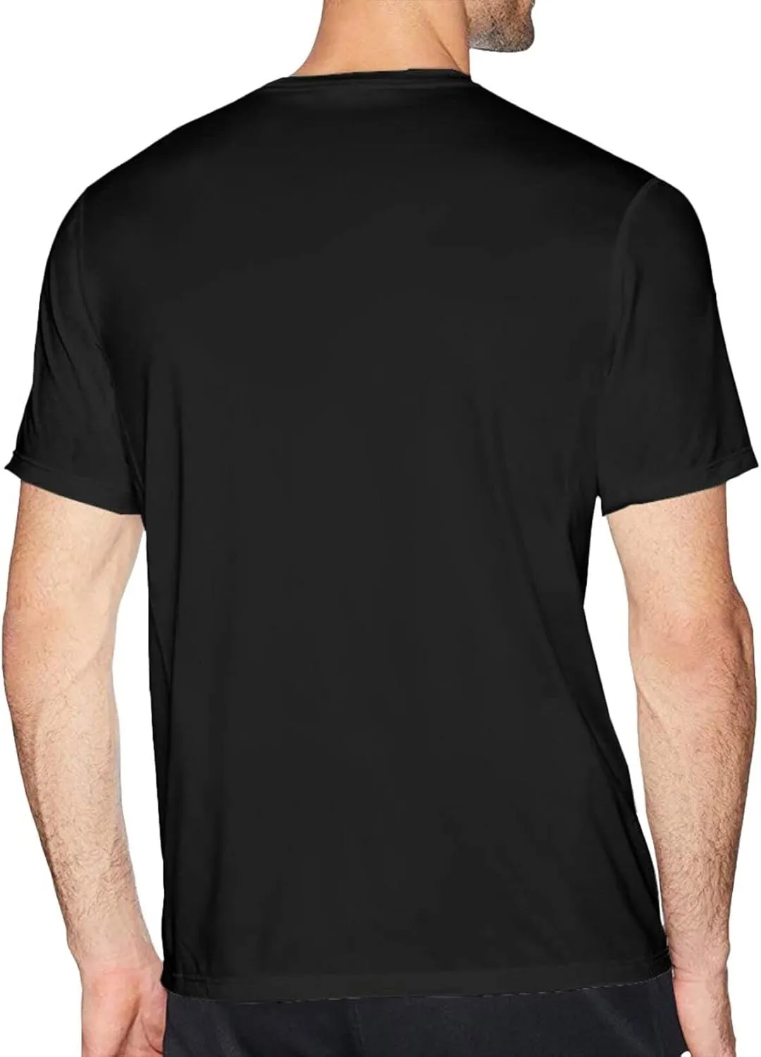 Men's T Shirt Cotton Graphic Short Sleeve Crew Neck Tee Shirts Casual Tops Black