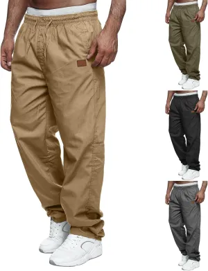 Mens Workout Pants Carpenter Tapered Flex Working Comfortable Pleated Sweatpants Business Trousers Gym Golf Pants