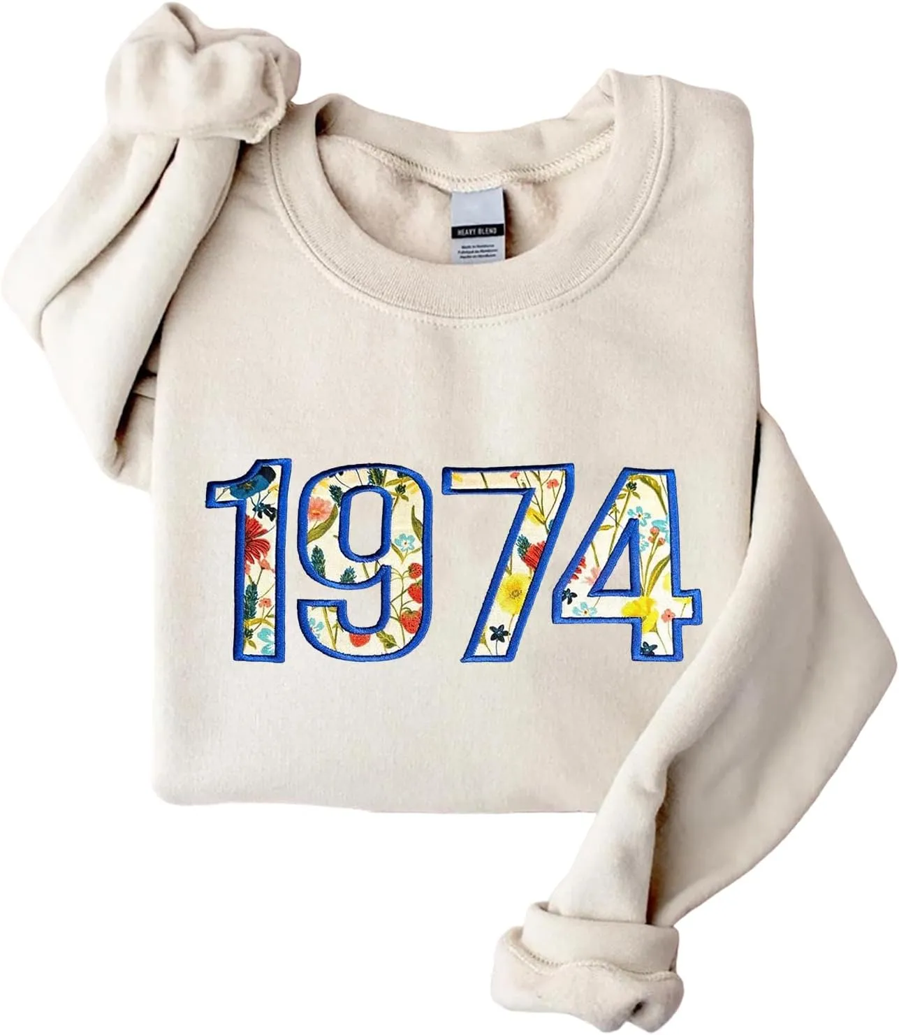 NAZENTI Custom Year Sweatshirt, Embroidered Birthday Sweatshirt, Personalized Birth Year Floral Mom Grandma Gifts for Women