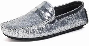 New Mens Loafers Shoe Vegan Leather Shiny Penny Driving Loafers Anti-Slip Comfortable Flat Heel Wedding Casual Slip-ons