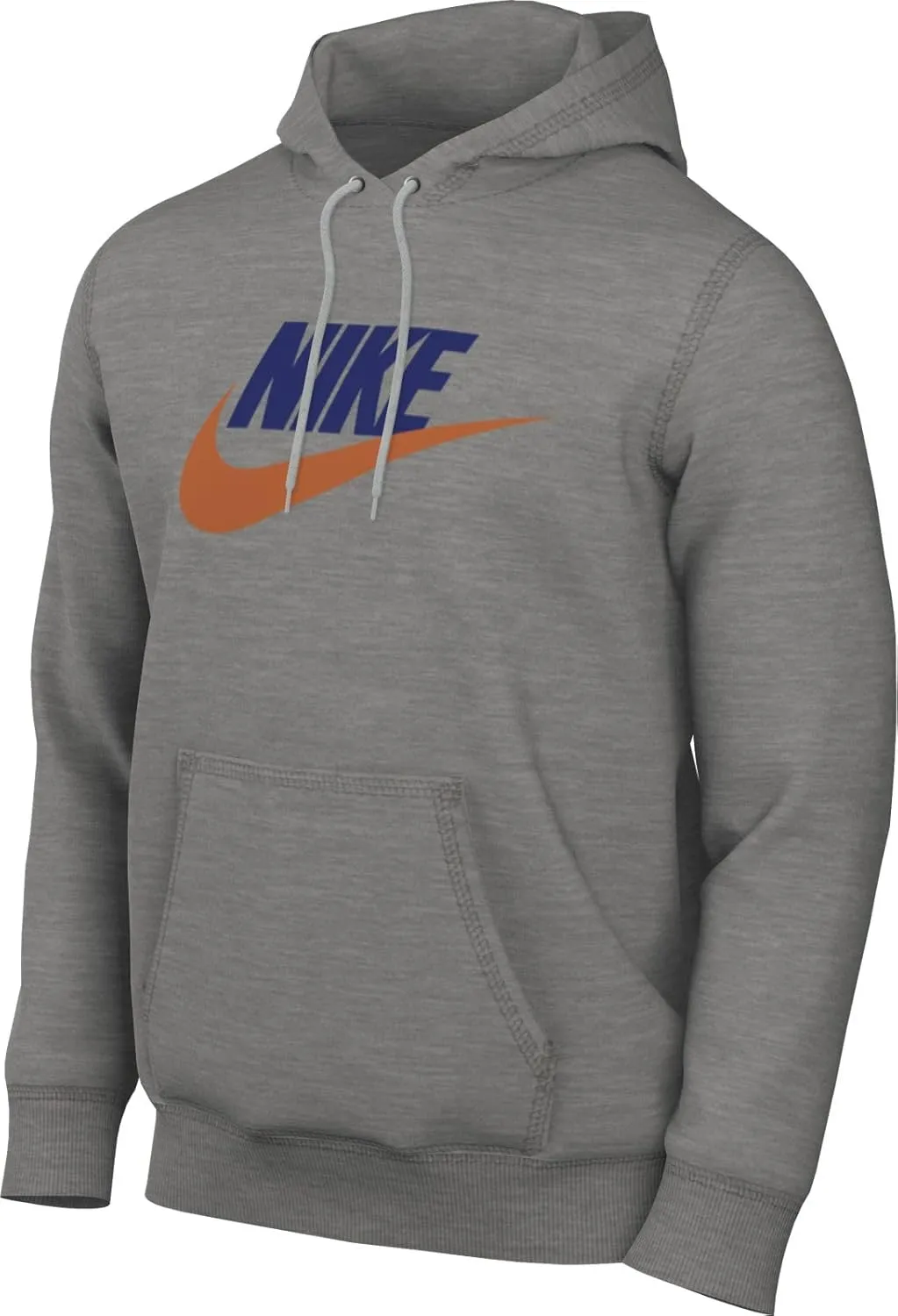 Nike Club Fleece Men's Pullover Hoodie (FN3104-063, Dark Grey Heather/Light Smoke Grey/) Size Medium