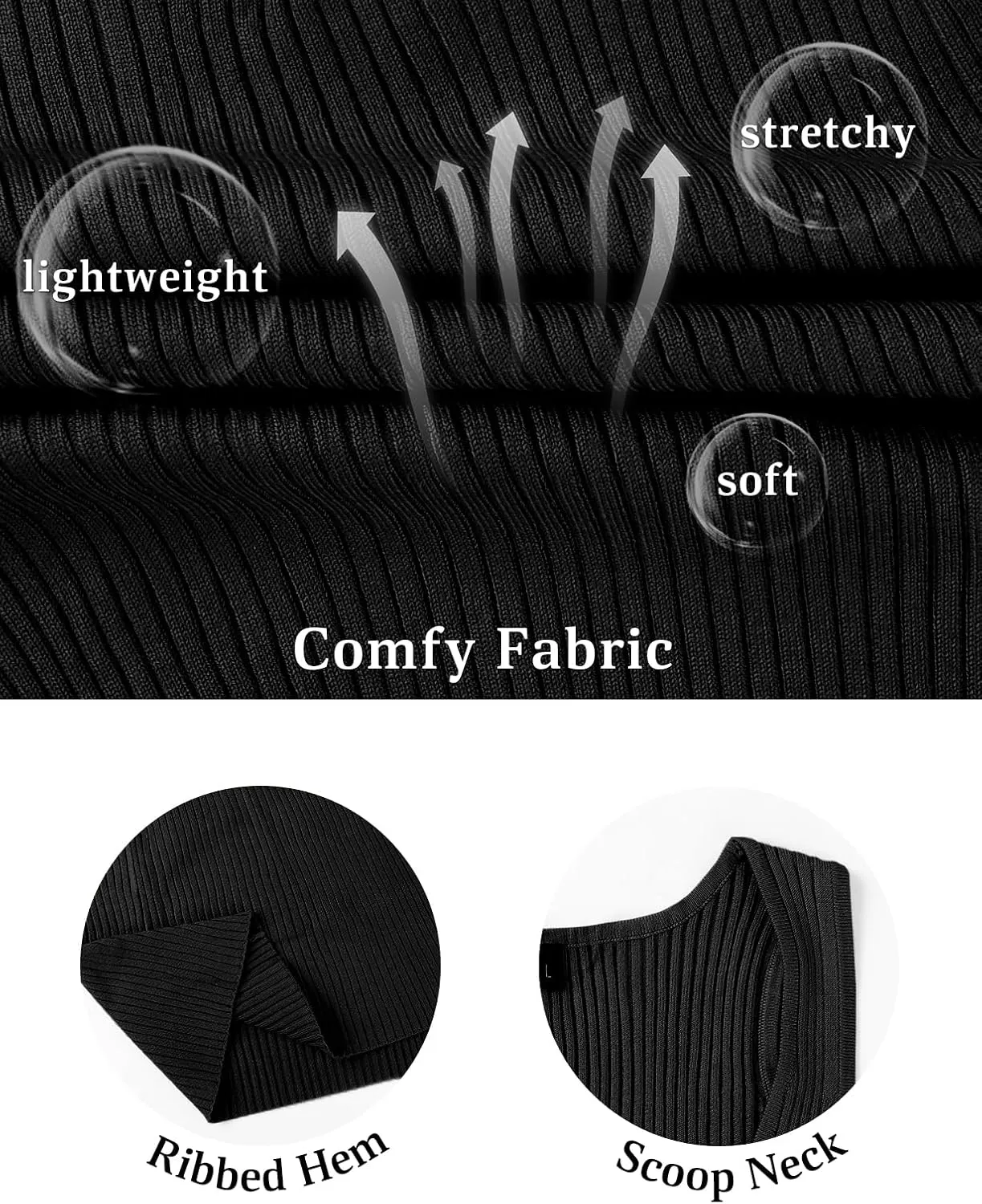 ninovino Women's Ribbed Knit Tank Dress Sexy Sleeveless Side Slit Bodycon Dress
