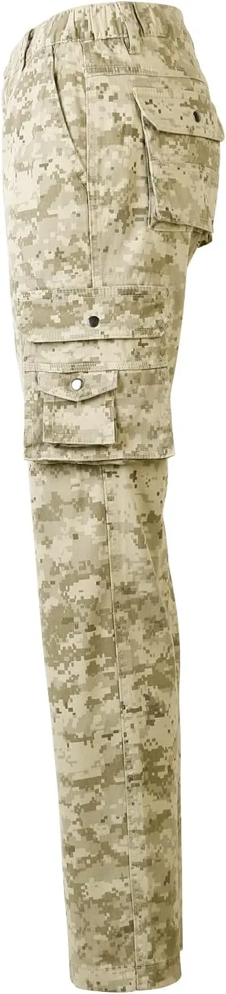 OCHENTA Women's Cotton Stretch Casual Cargo Pants Como Combat Straight Leg with Multi Pockets