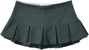 OCUH Y2K Mini Skirt with Shorts Underneath Pleated Skirt Low Rise Solid Color A-line Skirt Spicy Fashion Hotsweet